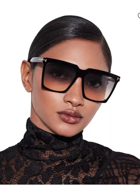 Tom Ford Accessories - Tom Ford Sabrina Black Gradient Square Sunglasses